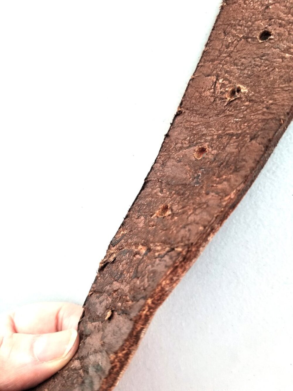 Vintage Bill Adler Brown Belt Sz 36 Distressed Pattern, S-Shaped Brass Buckle - Picture 9 of 16
